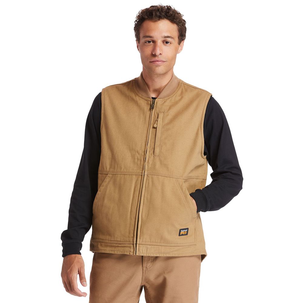 Chaleco Timberland Hombre Pro® Gritman Lined Lona Marrones - Chile VQA-412950